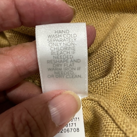 J. Jill Mustard Yellow Long Line Cardigan Linen Blend Size Small - Picture 12 of 12